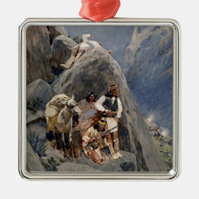 Apache Warriors: Ambush on American Cavalry Metal Ornament (Front)