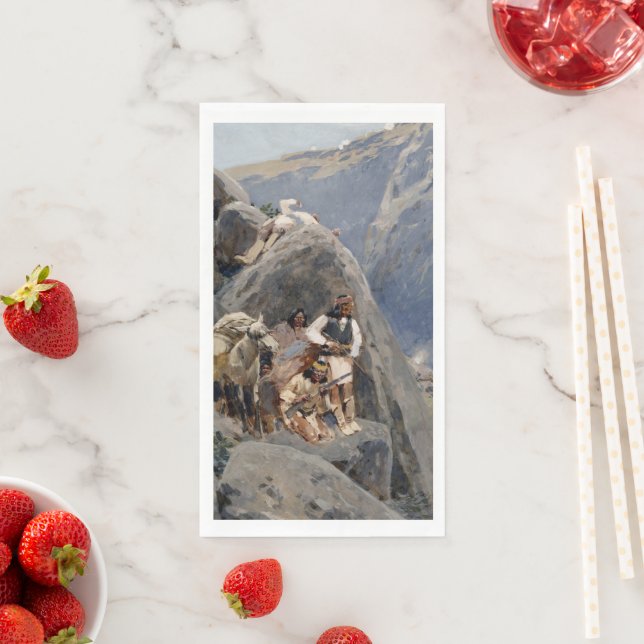 Apache Warriors: Ambush on American Cavalry Napkin (Insitu)