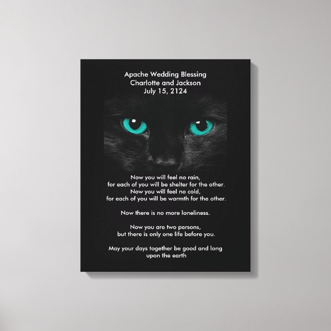 Apache Wedding Blessing Black Cat Canvas Print (Front)