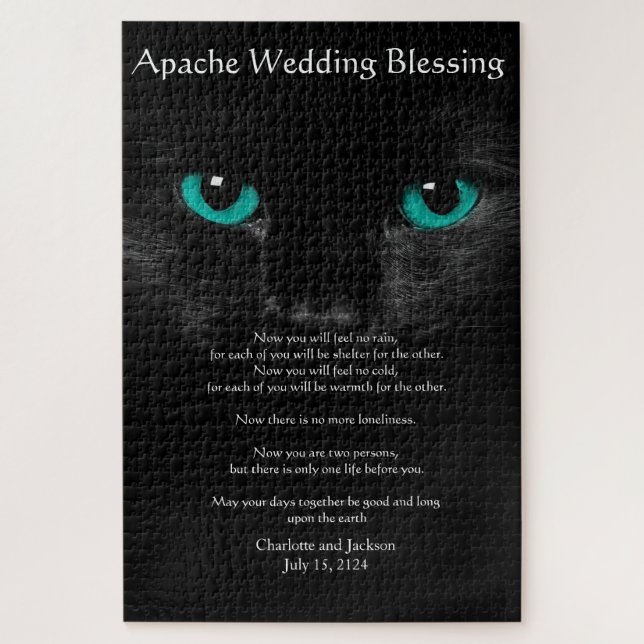 Apache Wedding Blessing Black Cat Jigsaw Puzzle (Vertical)