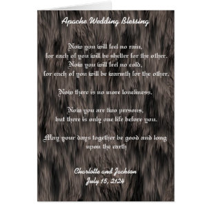 Apache Wedding Blessing  Black Fur