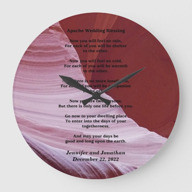 Apache Wedding Blessing Canyon Photo Clock Custom (Front)