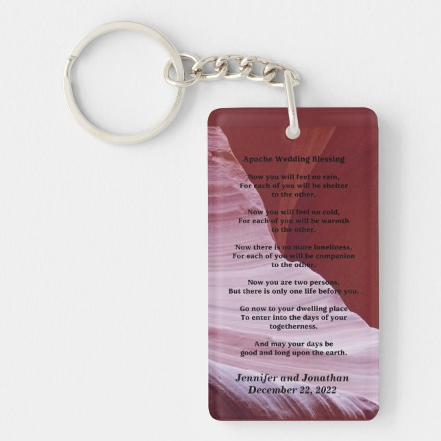 Apache Wedding Blessing Canyon Photo Personalized Keychain (Front)