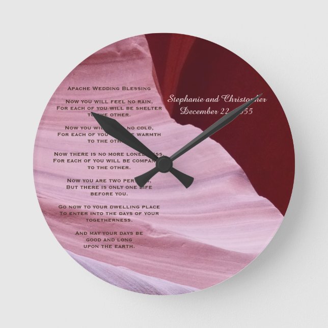 Apache Wedding Blessing Canyon Round or Square Round Clock (Front)