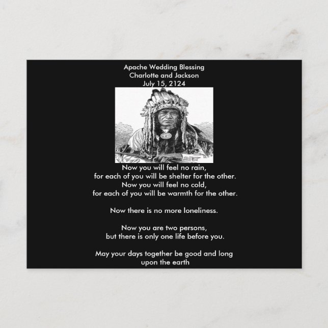 Apache Wedding Blessing Cheif Postcard (Front)