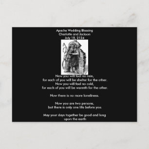 Apache Wedding Blessing Dakota-Sioux Cheif Postcard