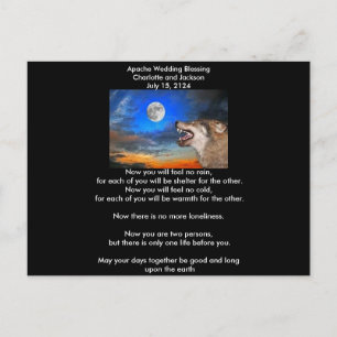 Apache Wedding Blessing Grey Wolf Postcard