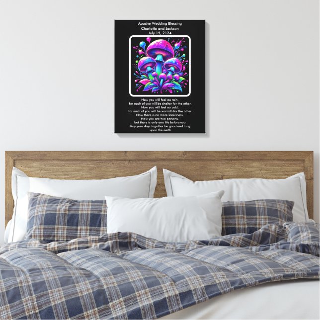 Apache Wedding Blessing Luminous Mushroom Fantasy  Canvas Print (Insitu(Bedroom))