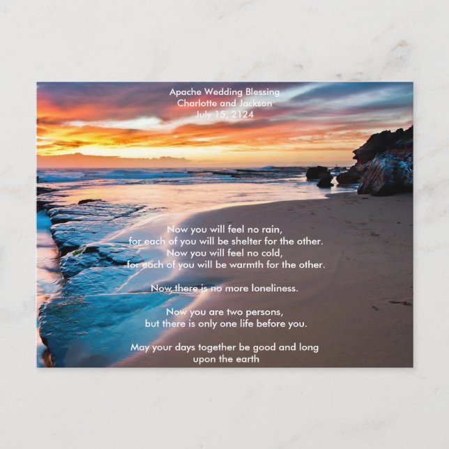 Apache Wedding Blessing Ocean Postcard (Front)