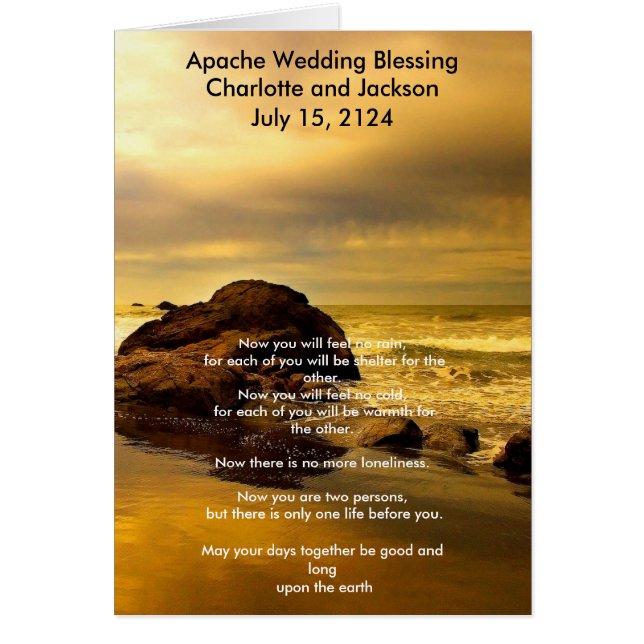Apache Wedding Blessing Ocean Rock (Front)