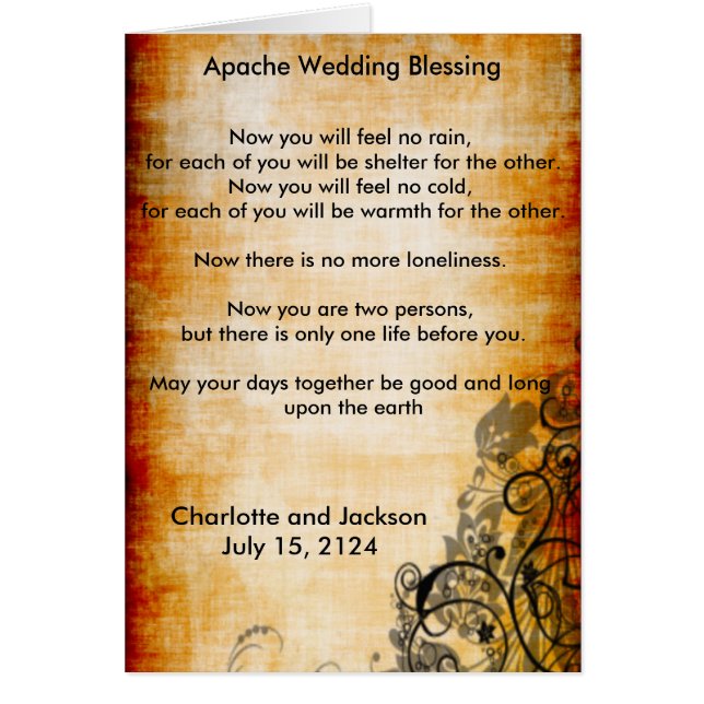 Apache Wedding Blessing Old Paper 2 (Front)