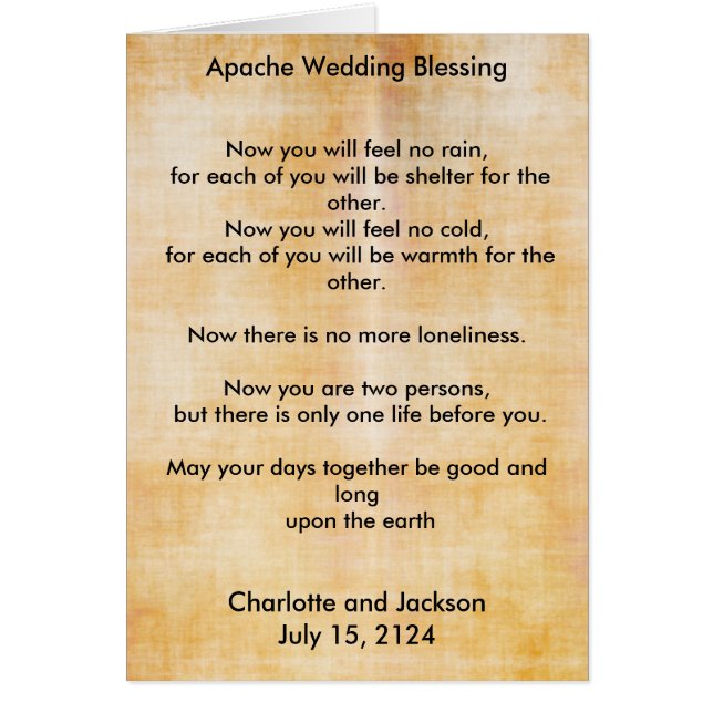 Apache Wedding Blessing Old Paper 3 (Front)