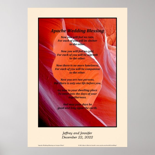 Apache Wedding Blessing Poster 20" x 28" (Front)