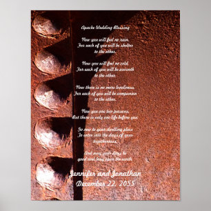 Apache Wedding Blessing Rusty Metal Look Print