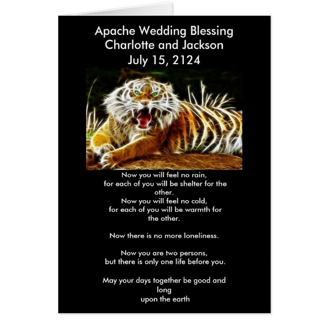 Apache Wedding Blessing Tiger 2 (Front)