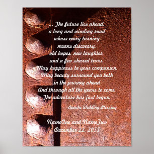 Apache Wedding Blessing v2 Rusty Metal Look Print