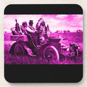 APACHES AND GERONIMO DRIVING A MOTOR CAR COASTER