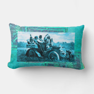 APACHES AND GERONIMO DRIVING A MOTOR CAR LUMBAR PILLOW