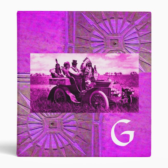 APACHES AND GERONIMO DRIVING A MOTOR CAR MONOGRAM BINDER (Front)