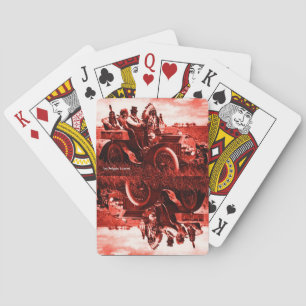 APACHES AND GERONIMO DRIVING A MOTOR CAR PLAYING CARDS