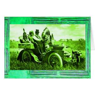 APACHES & GERONIMO DRIVING MOTOR CAR Father's Day