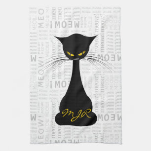 APAL: Black Cat Meow Custom Kitchen Towel