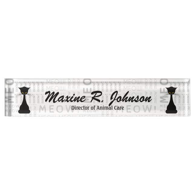 APAL: Black Cat Meow Custom Nameplate (Front)