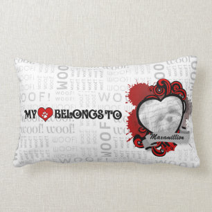 APAL: My Heart Belongs to Custom Dog Photo & Name Lumbar Pillow