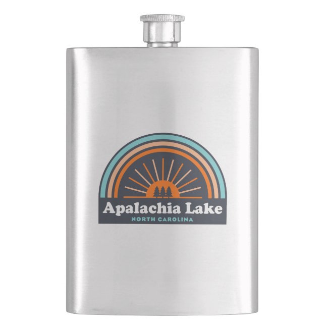 Apalachia Lake North Carolina Rainbow Hip Flask (Front)
