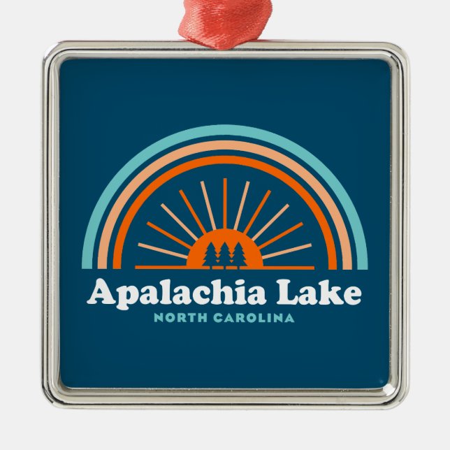 Apalachia Lake North Carolina Rainbow Metal Ornament (Front)