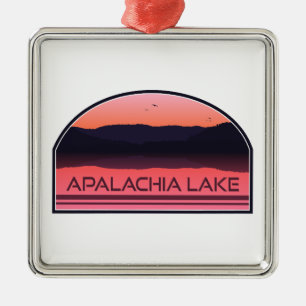 Apalachia Lake North Carolina Red Sunrise Metal Ornament
