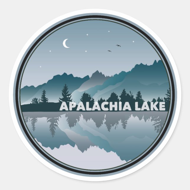 Apalachia Lake North Carolina Reflection Classic Round Sticker (Front)