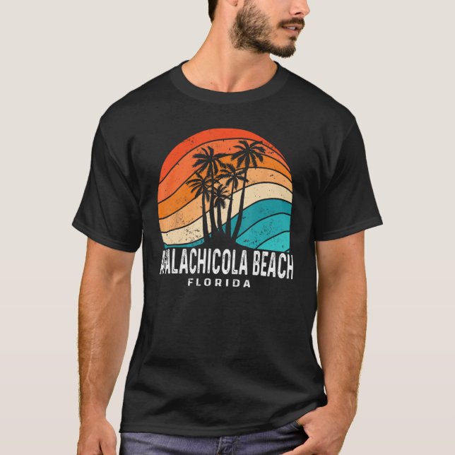 Apalachicola Beach Florida Palm Tree Beach Souveni T-Shirt (Front)