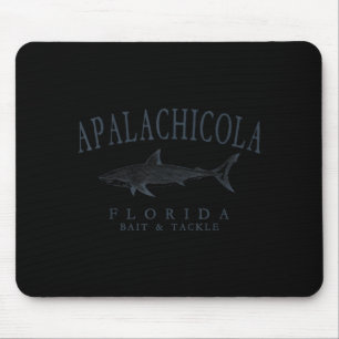 Apalachicola florida shark retro slate art fishing mouse pad