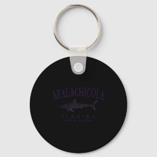 Apalachicola florida shark vintage plum art keychain