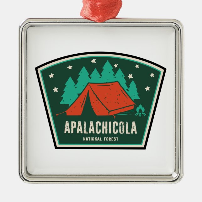 Apalachicola National Forest Camping Metal Ornament (Front)