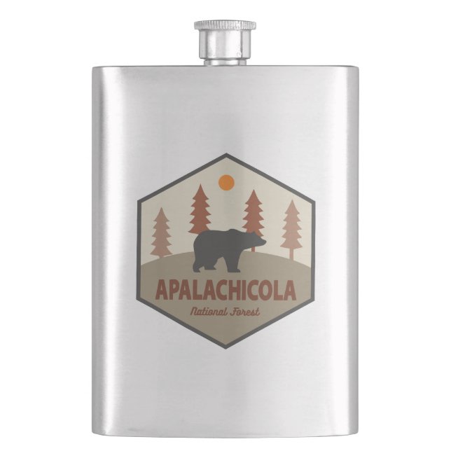 Apalachicola National Forest Florida Bear Hip Flask (Front)
