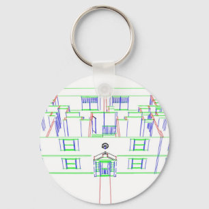 Apartment Building / House: Marker Drawing Keychain