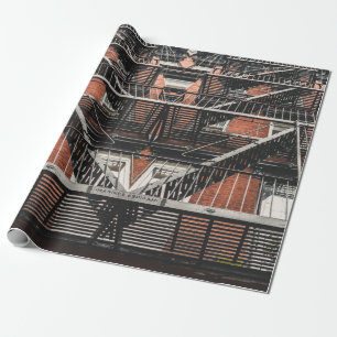 Apartment Building Stoops Wrapping Paper