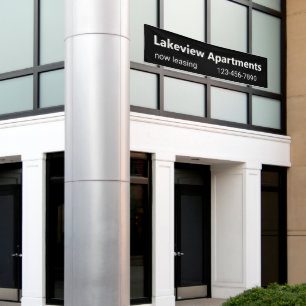 Apartment Community Now Leasing Phone Number Black Banner