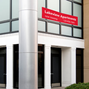 Apartment Community Now Leasing Phone Number Red Banner