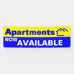 Apartments Now Available Bright Coloured Large  Banner