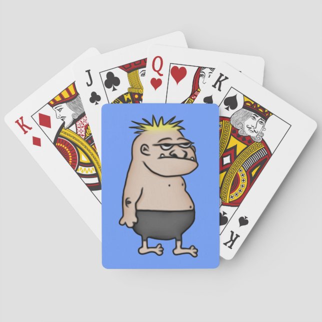Apathetic Cartoon Guy Playing Cards (Back)