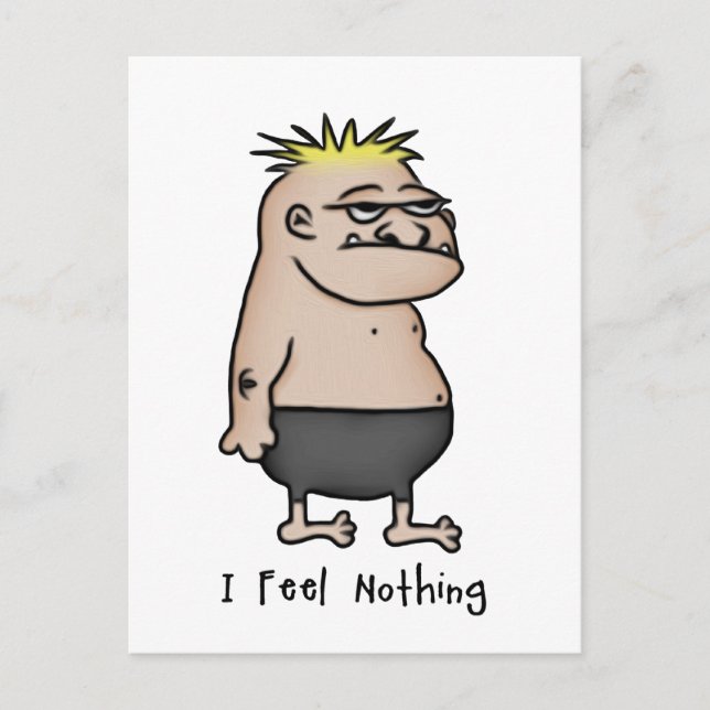 Apathetic Cartoon Guy Postcard (Front)