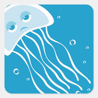 Apathetic Jellyfish Square Sticker