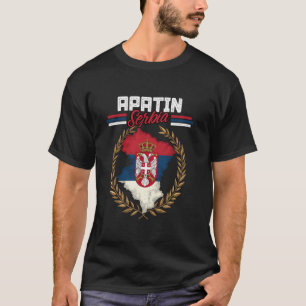 Apatin Serbia Travel Serbian Flag Map Srbija T-Shirt