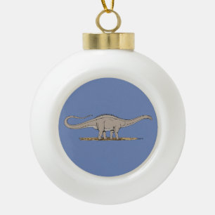 Apatosaurus Ceramic Ball Christmas Ornament