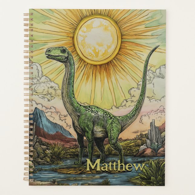 Apatosaurus Dinosaur Illustration Planner (Front)