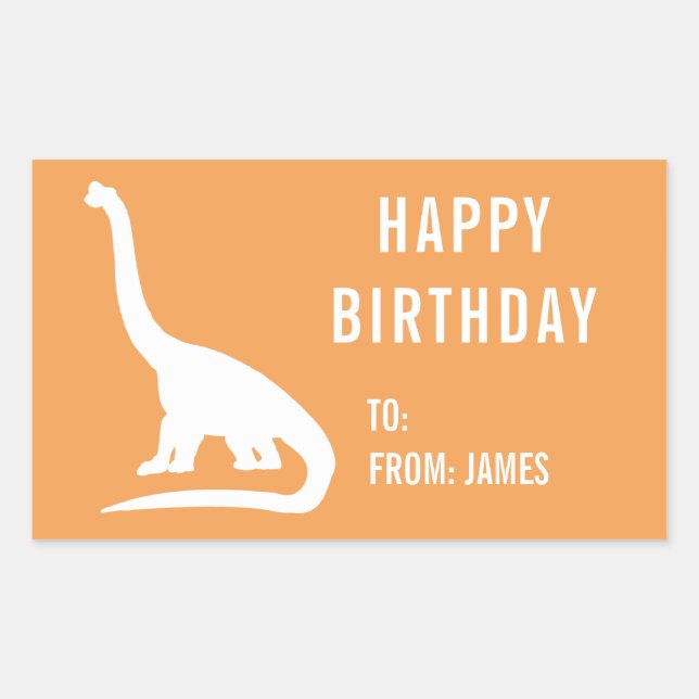 Apatosaurus Dinosaur Personnaliser Sticker Cadeau (Devant)