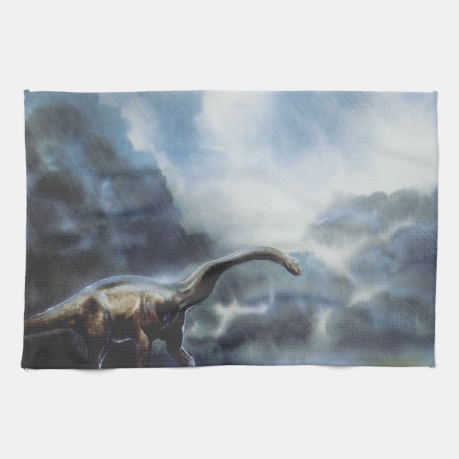 Apatosaurus or Brontosaurus Kitchen Towel (Horizontal)